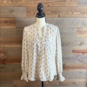 NWT Vine & Love Floral Boho Ruffle Sleeve Blouse